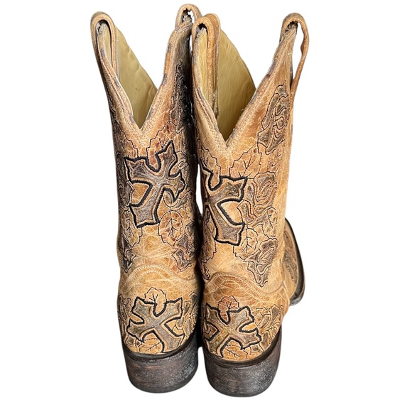 CORRAL Leather Rose & Cross Western Boots Cowgirl Women’s Size 7 FAST SHIPPING - Picture 13 of 14